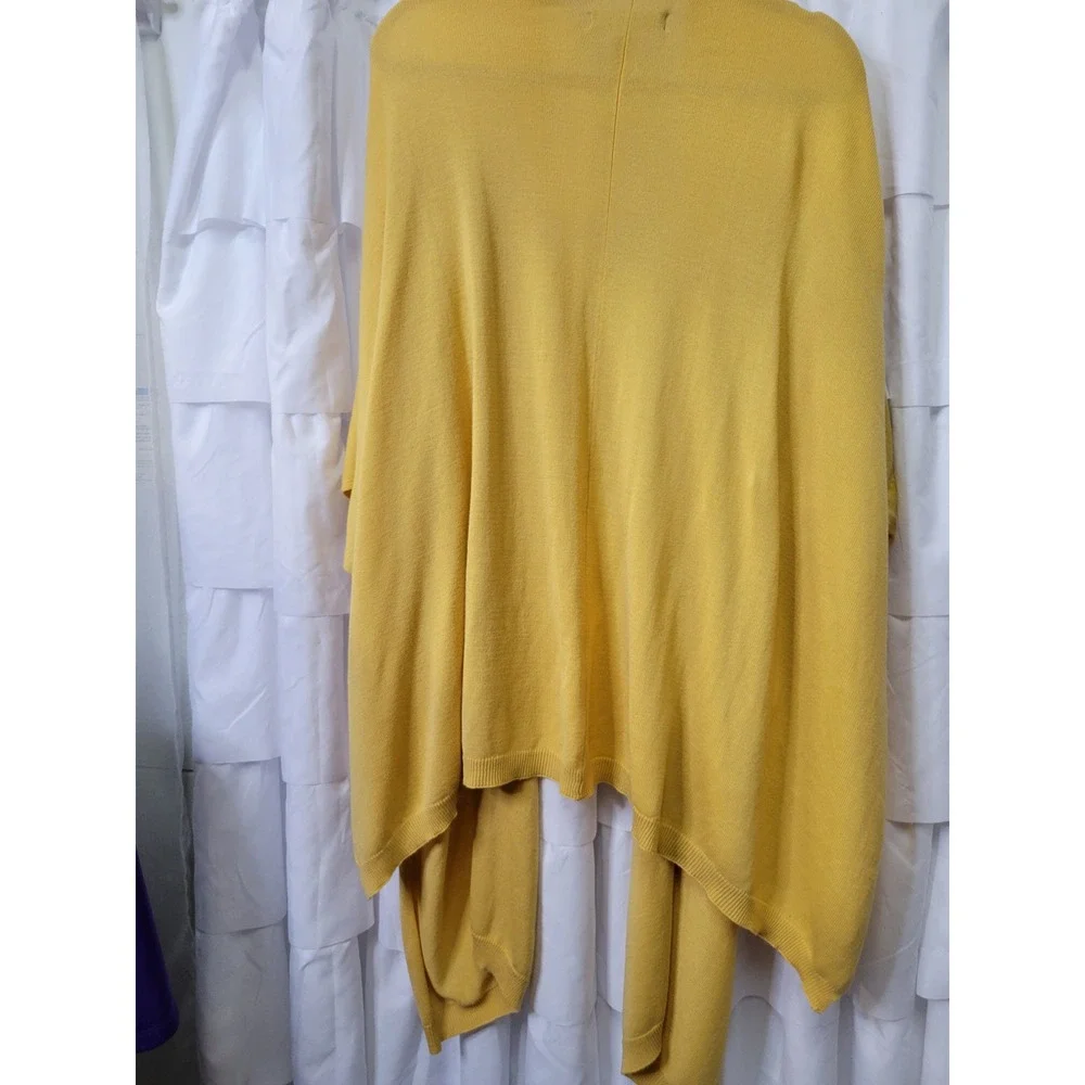 Forever 21 Mustard Yellow Open Front Draped Knit Cardigan Dolman Sleeve L 1604